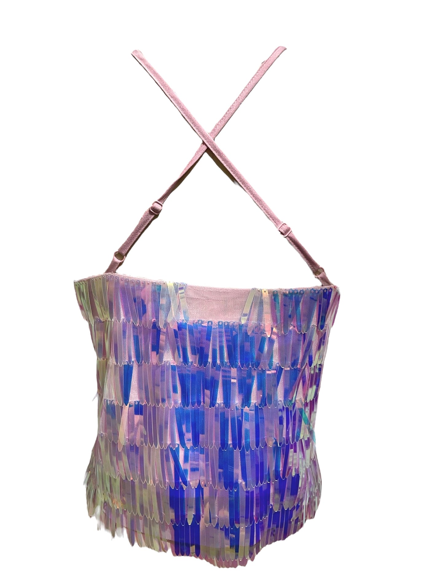 Blusa de lentejuelas rosada Brillo Sutil