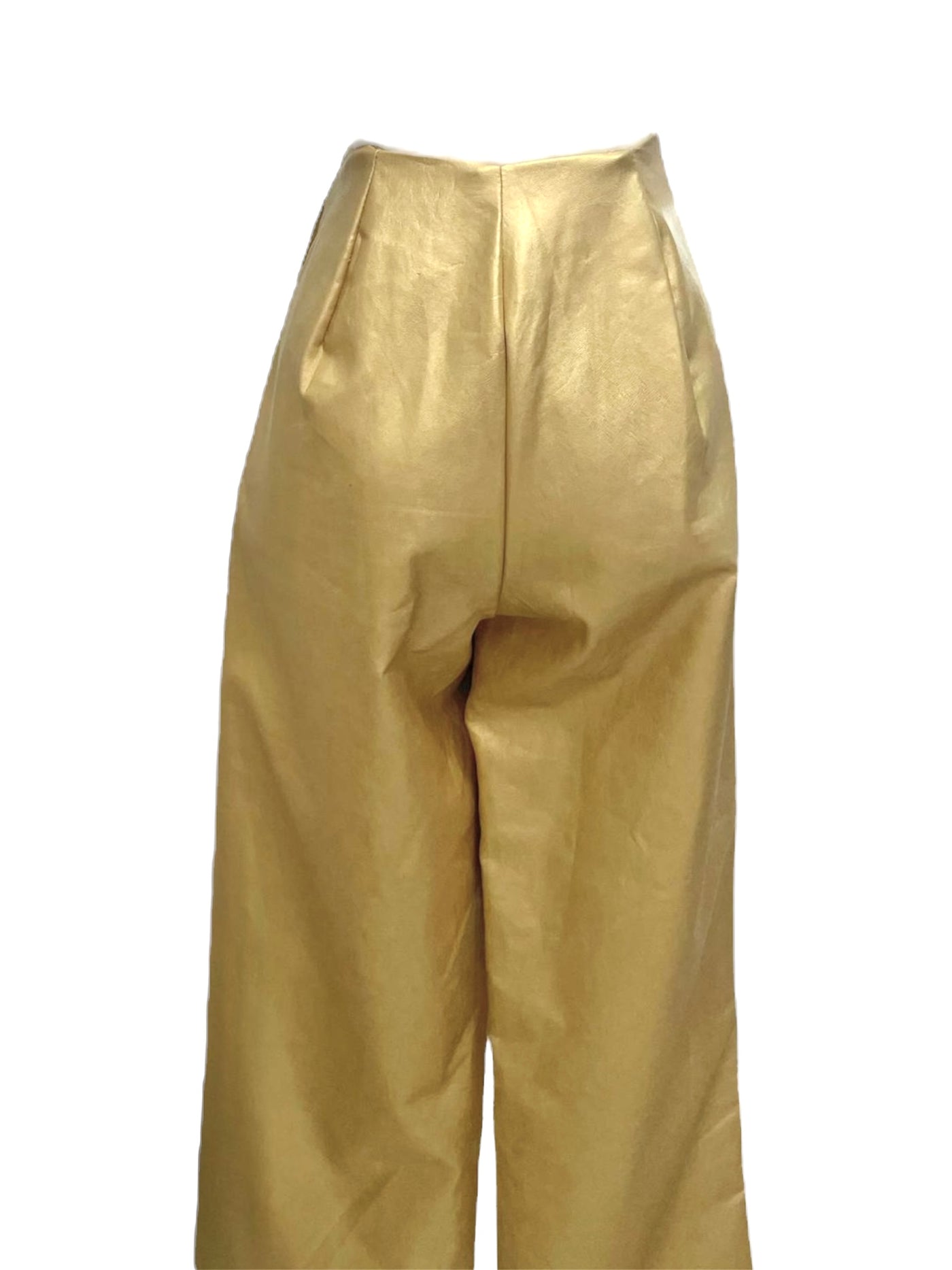 Pantalón Dorado tipo cuero metálico Oro Líquido