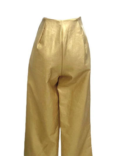 Pantalón Dorado tipo cuero metálico Oro Líquido