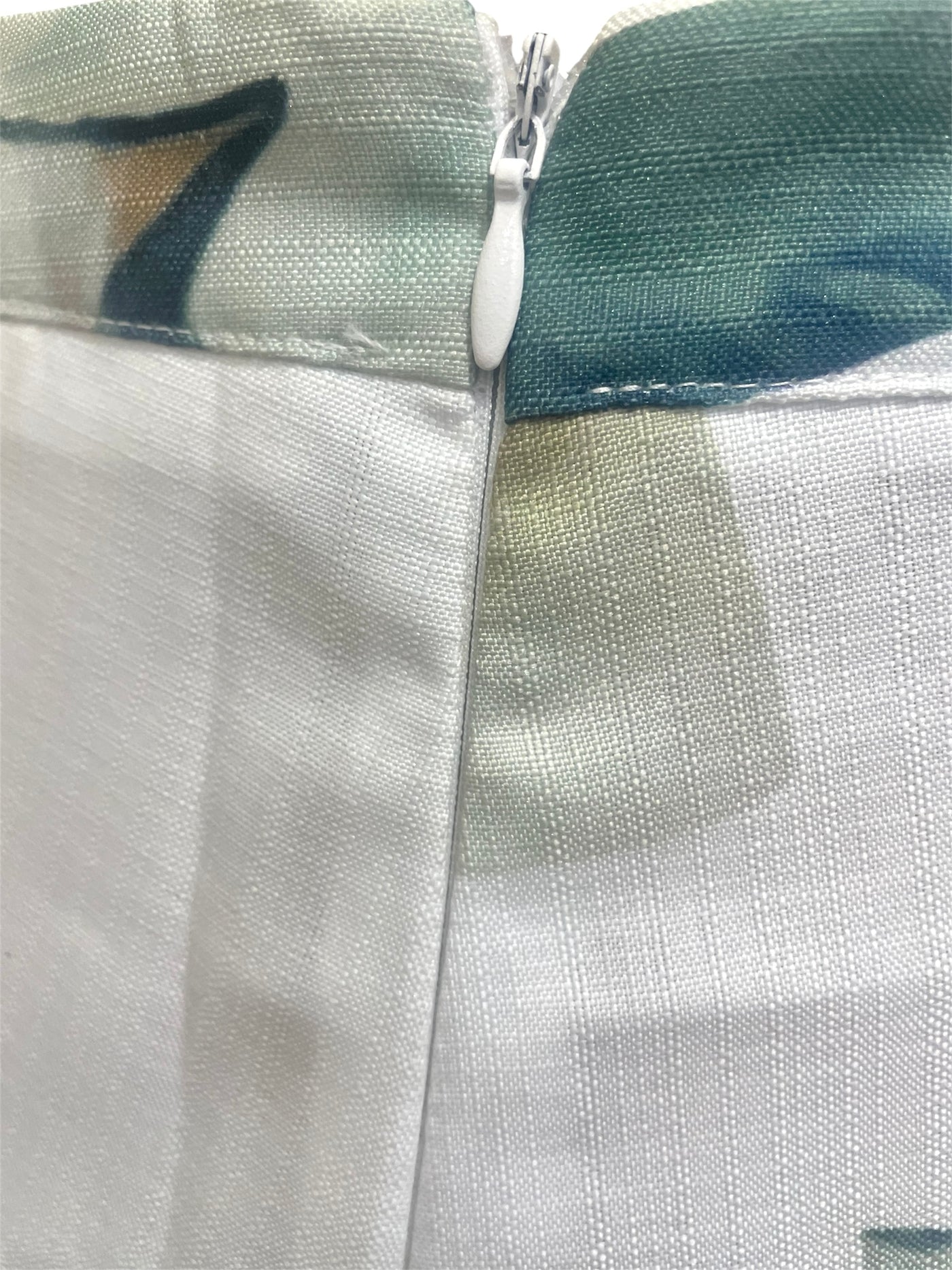 Pantalón blanco floral con celeste Jardín Celestial