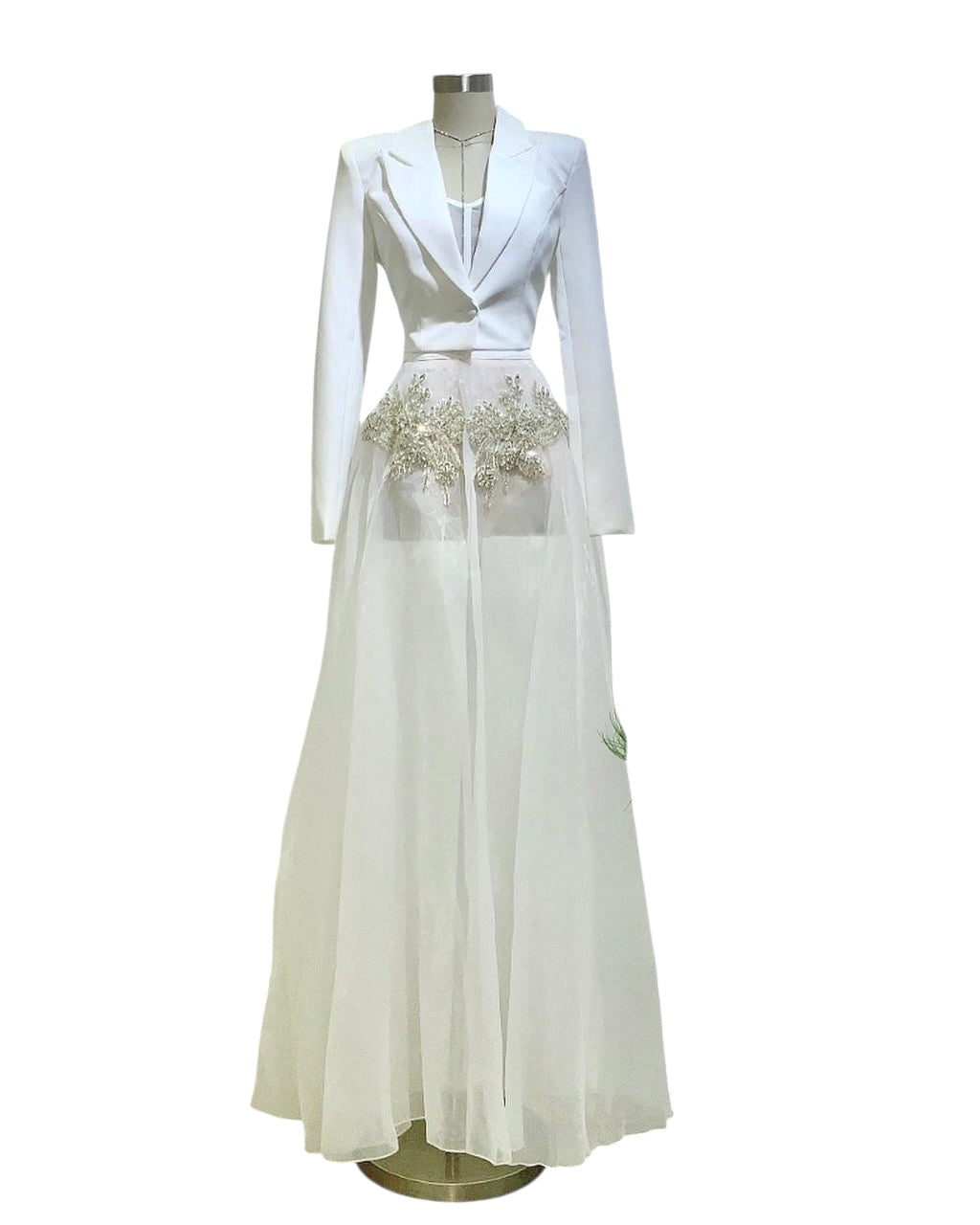 Vestido Blanco Destello Lunar