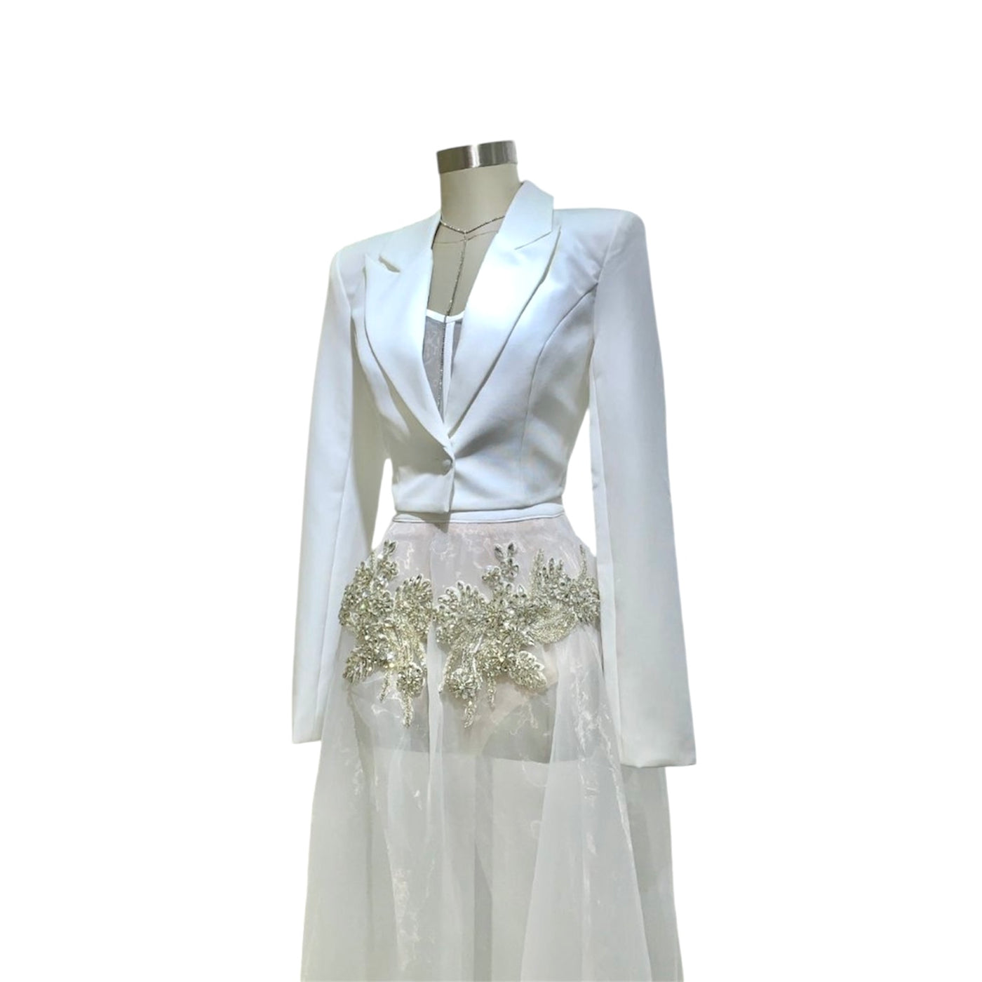 Vestido Blanco Destello Lunar