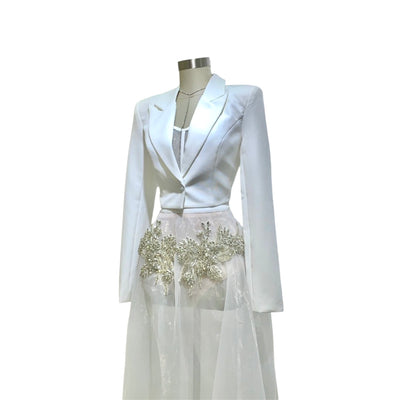 Vestido Blanco Destello Lunar