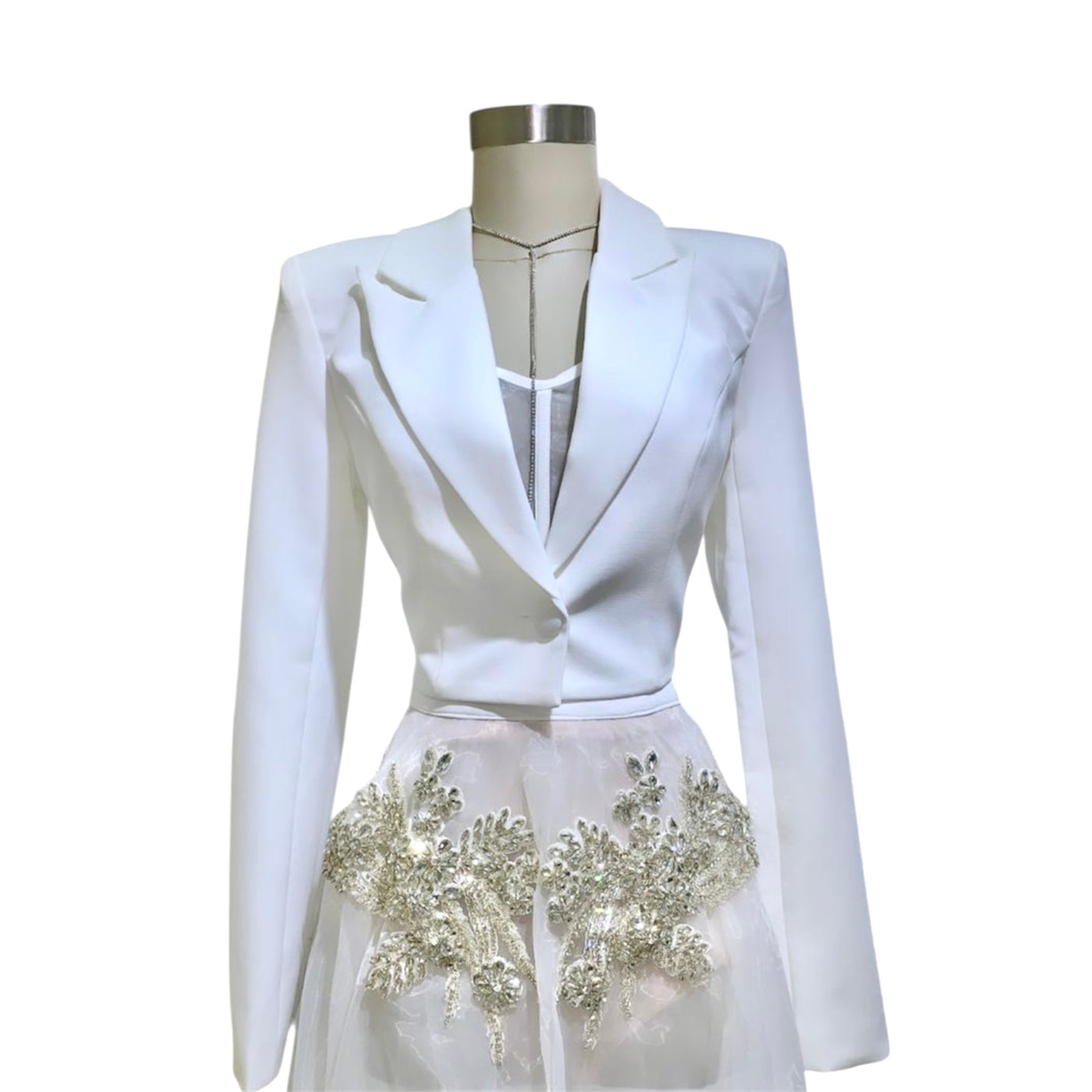 Vestido Blanco Destello Lunar