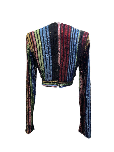 Blusa Lentejuelas Arcoíris Nocturno