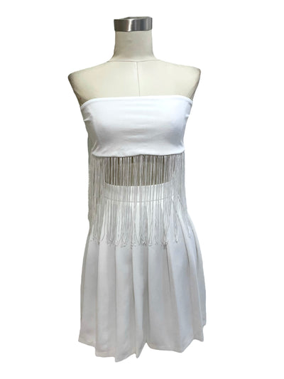 Top Corto Blanco Brisa Festiva Flecos