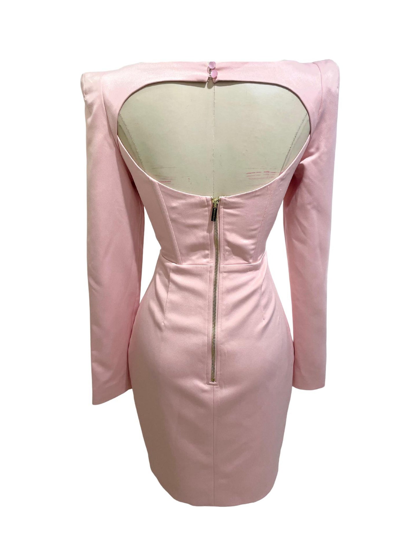 Vestido Rosado Elegancia Esculpida