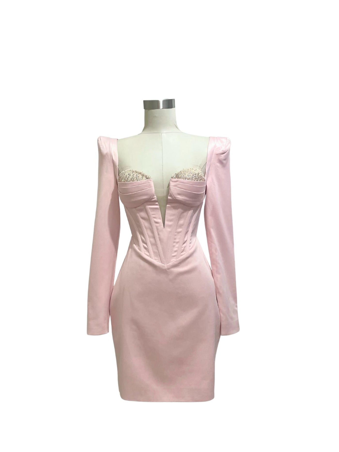 Vestido Rosado Elegancia Esculpida