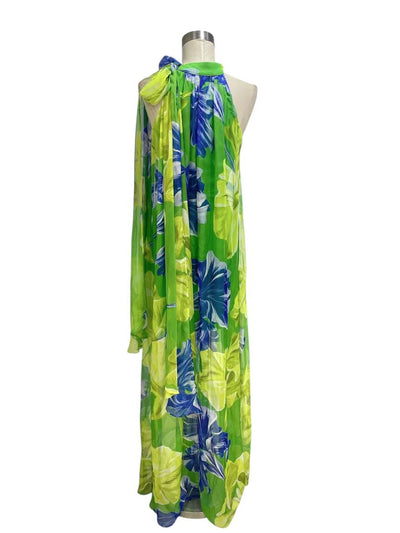 Vestido verde floreado Brisa Tropical