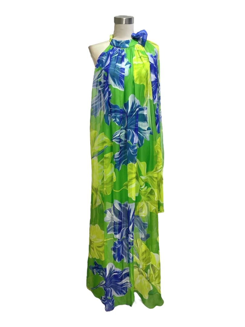 Vestido verde floreado Brisa Tropical