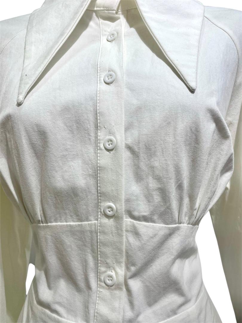 Vestido Blanco Poder Plisado