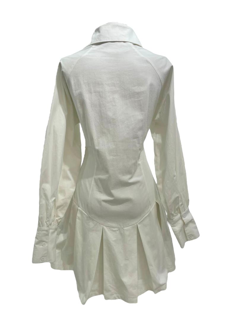 Vestido Blanco Poder Plisado