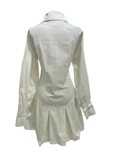 Vestido Blanco Poder Plisado