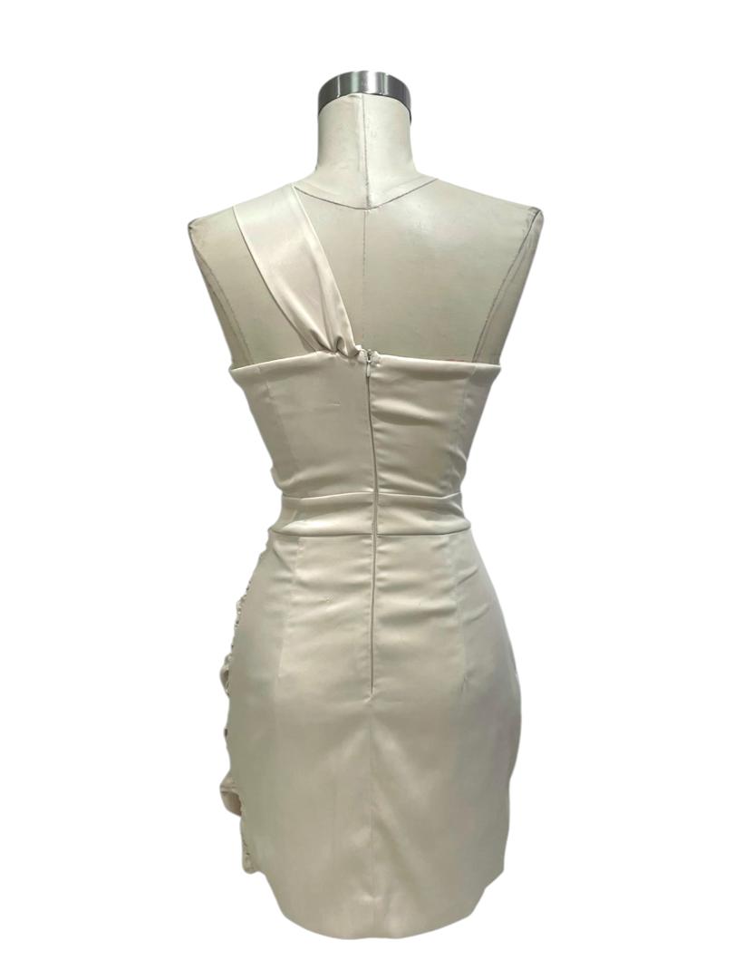 Vestido beige Elegancia Asimétrica