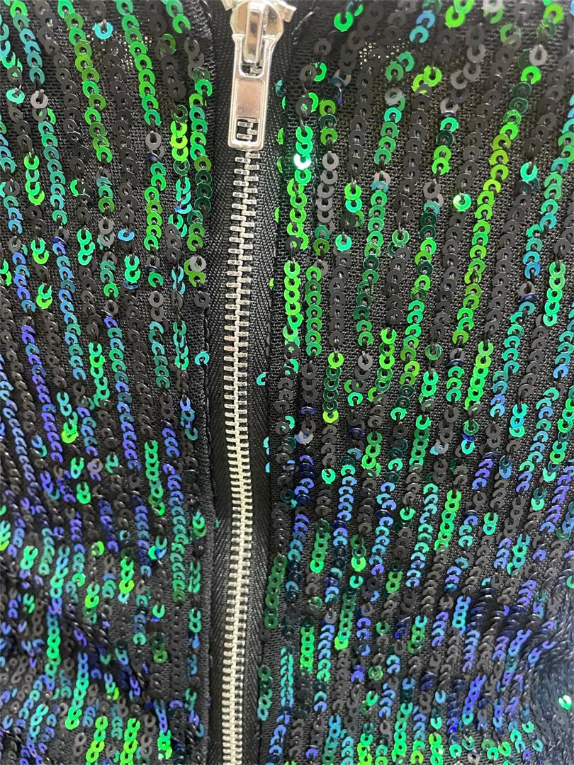 Vestido verde tornasol de lentejuelas Esmeralda Mágica