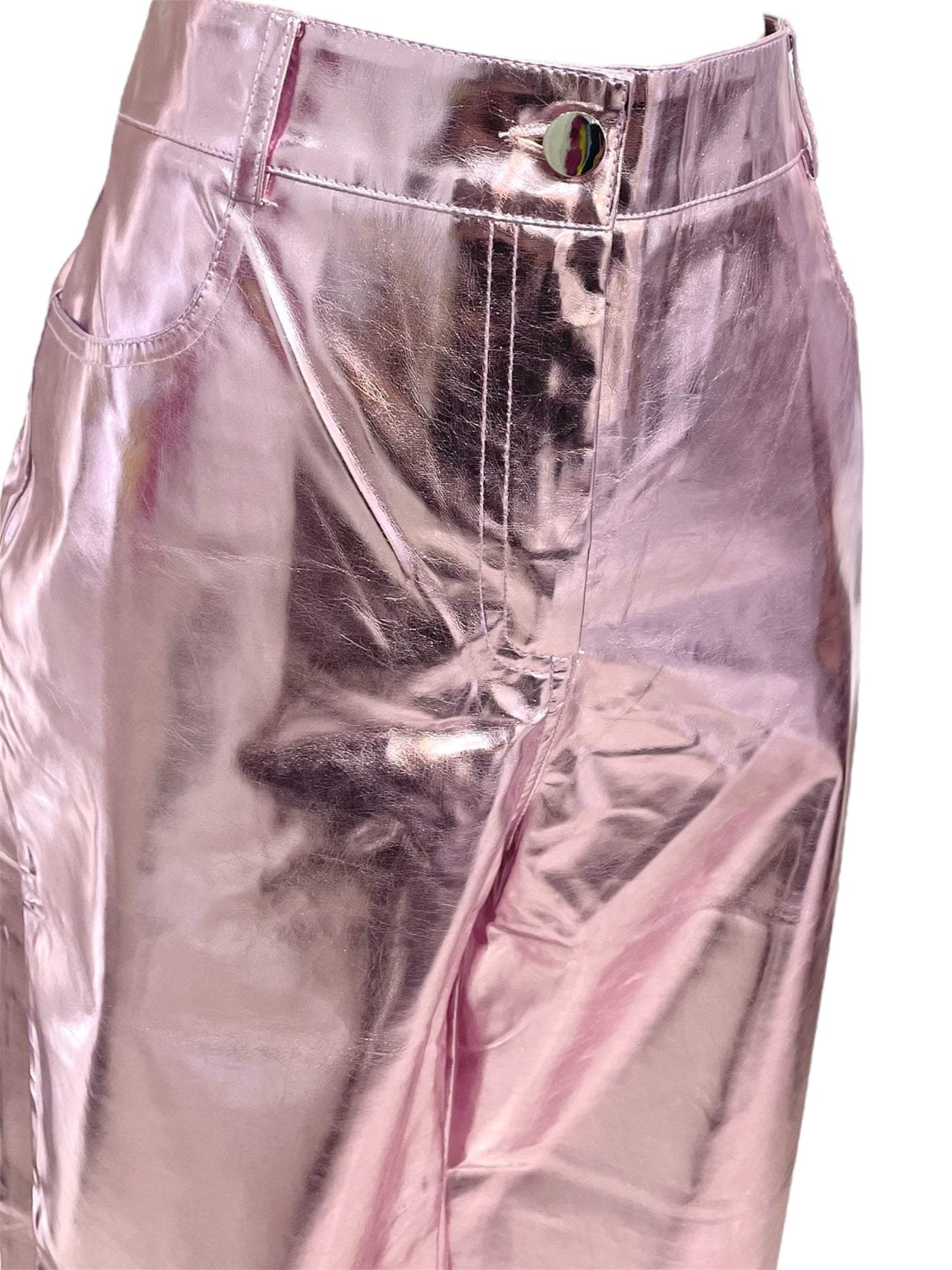 Pantalon Rosa metálico Brillo Chic