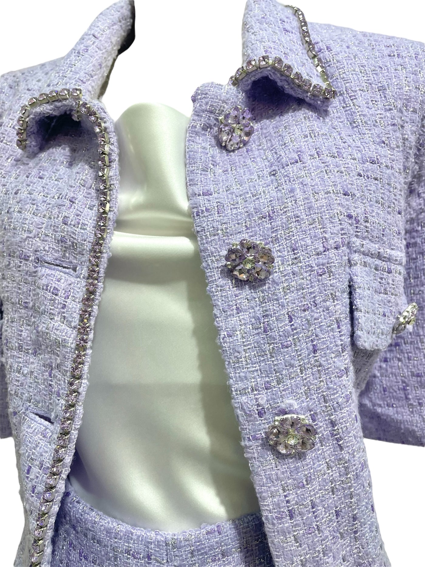 Set Morado Tweed Amatista Elegante