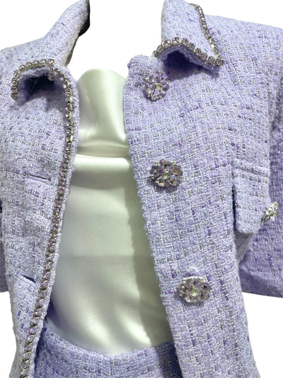 Set Morado Tweed Amatista Elegante