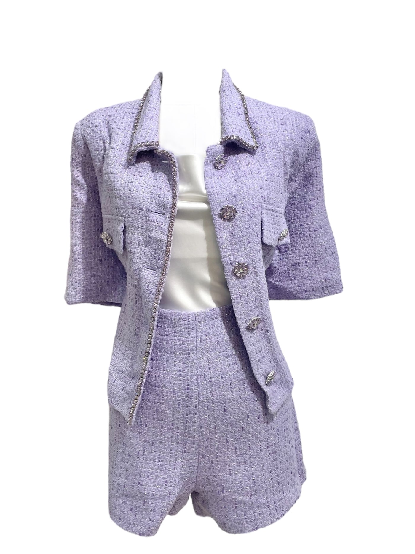 Set Morado Tweed Amatista Elegante