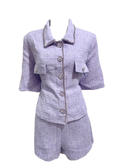 Set Morado Tweed Amatista Elegante