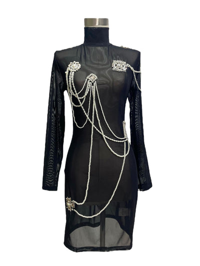 Vestido Negro Ilusión Estelar